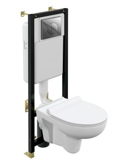 Комплект Cersanit 64232 NATURE CO DPL EO SLIM + BLACK + LEON ХРОМ ГЛЯНЦЕВЫЙ